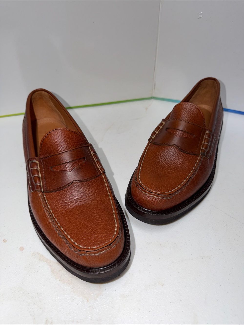 ET Wright Men's Brown Leather Penny Loafers — Slip-On Comfort ( $400 )